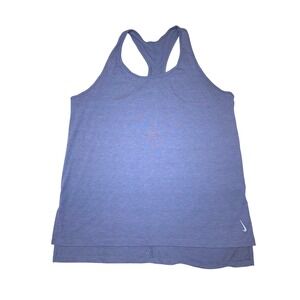 Nike Dri-FIT Racerback Tank Top Blue Heathered Womens Large Workout Gym Shirt